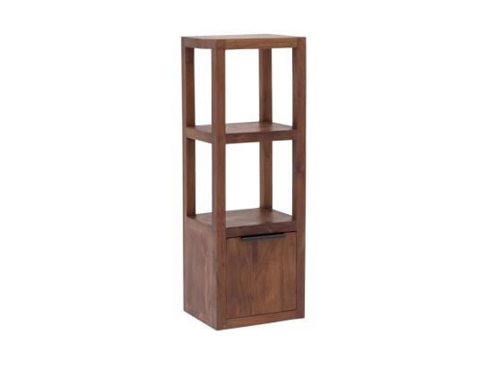 Masivní koupelnová závěsná police Sydney dark z akácie, lakovaná, hnědá