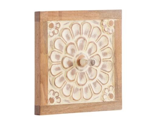 Masivní držák na ručníky Delhi z mangového dřeva, lakovaný, hnědý/více barev