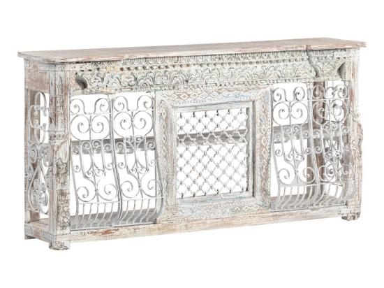 Masivní barový pult Zambezi z lakovaného dřeva, bílý – 180×45×95 cm