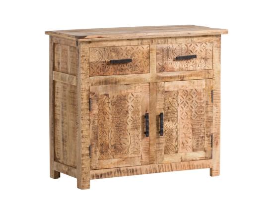 Masivní komoda Bombaj z mangového dřeva, lakovaná, hnědá – 90×42×80 cm