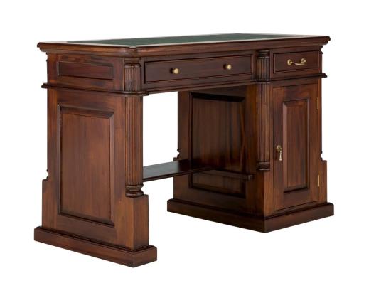 Masivní psací stůl Cambridge z mahagonu, lakovaný, hnědý – 120×60×80 cm