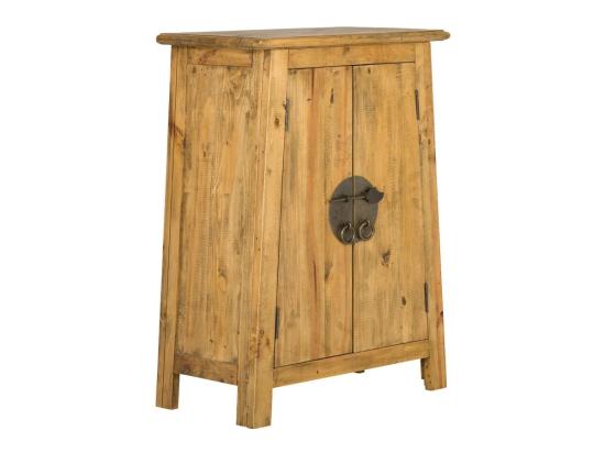 Masivní skříňka do koupelny Rangún z recyklované borovice, lakovaná, hnědá