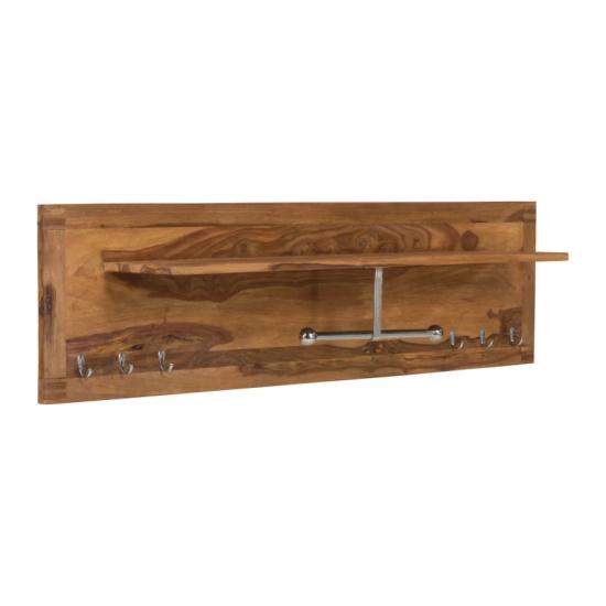 Masivní věšák na kabáty z palisandru, lakovaný, hnědý – 150×25×40 cm