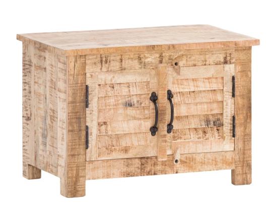 Masivní lavice Caribou z mangového dřeva, lakovaná, přírodní barva