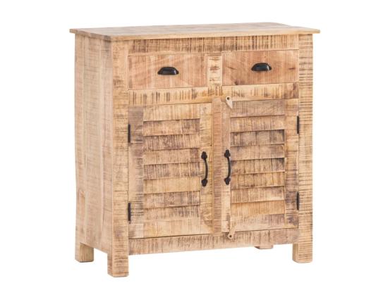 Masivní komoda Caribou z mangového dřeva, lakovaná, přírodní barva