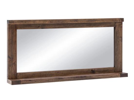 Masivní koupelnové zrcadlo Cancun z recyklované borovice, lakované, přírodní barva