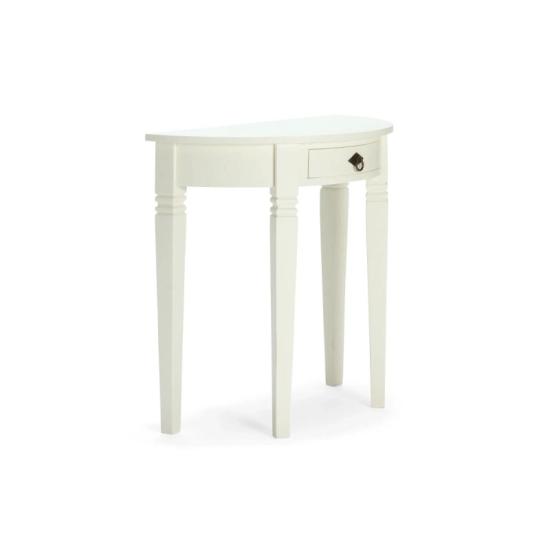 Masivní toaletní stolek Catana v bílé barvě, borovice, lakovaný – kulatý