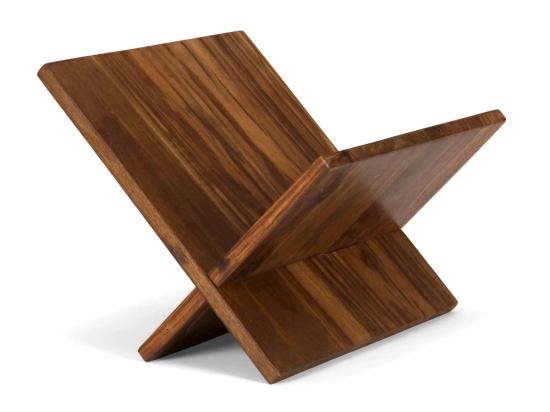 Masivní stojan na noviny Cubus z palisandru, lakovaný, hnědý