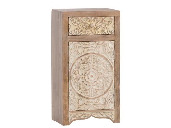 Masivní koupelnová spodní skříňka Delhi z mangového dřeva, lakovaná, hnědá – 43×30×80 cm