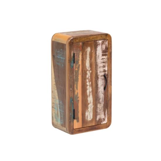 Masivní koupelnová nástěnná skříňka Calcutta z recyklovaného dřeva, lakovaná, vícebarevná – 35×20×65 cm