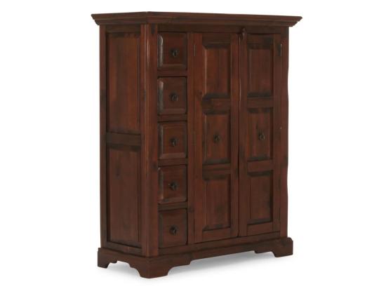 Masivní komoda Highboard Catana z borovice, hnědá, lakovaná – 107×45×130 cm
