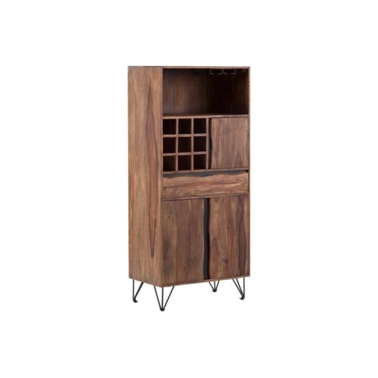 Masivní komoda Highboard Wildwood z palisandru, lakovaná, hnědá – 70×40×155 cm
