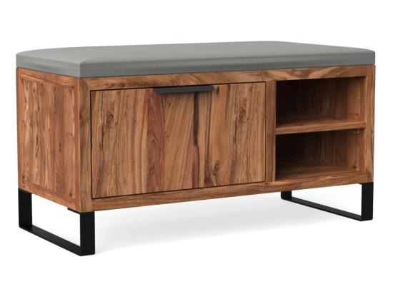 Masivní lavice Sydney z akáciového dřeva, lakovaná, hnědá – 90×41×44 cm