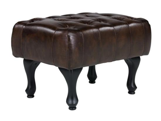Taburet Chesterfield Pittsfield z pravé kůže, hnědý