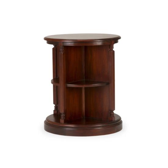 Masivní knihovna Cambridge z mahagonu, otočná, lakovaná, hnědá