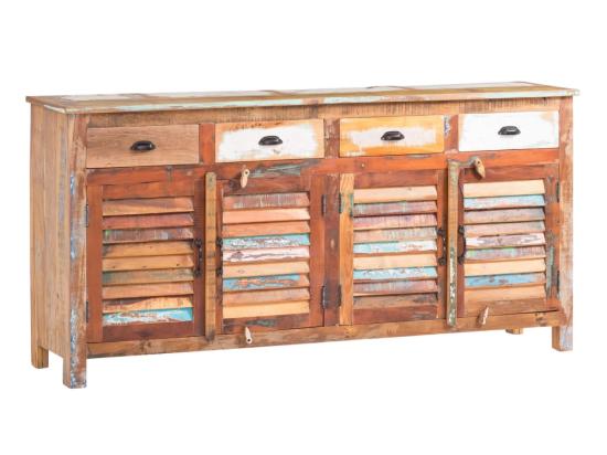 Masivní komoda Wakefield z recyklovaného dřeva, lakovaná, vícebarevná – 182×45×90 cm