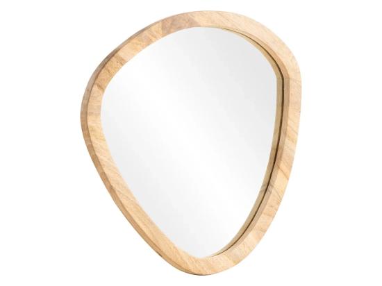 Masivní zrcadlo Barani II z mangového dřeva, hnědé, oválné