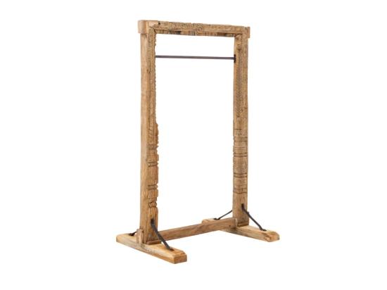 Masivní předsíňová šatní skříň Kavali z recyklovaného starého dřeva, nezpracovaná, hnědá