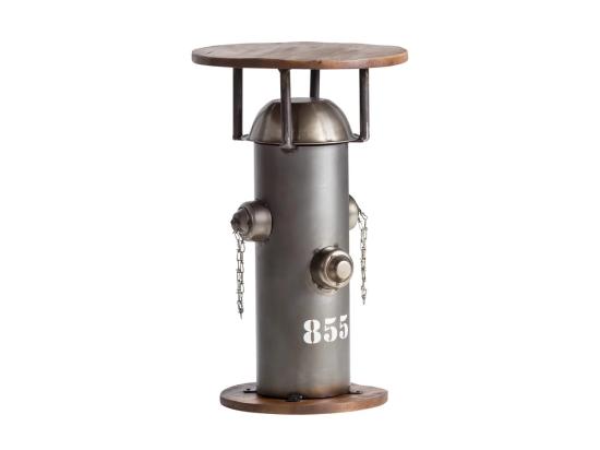 Masivní toaletní stolek Bolton z mangového dřeva a kovu, lakovaný, stříbrný – kulatý