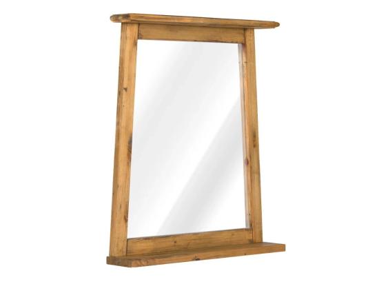 Masivní koupelnové zrcadlo Rangún z recyklované borovice, lakované, hnědé – 70×12×77 cm