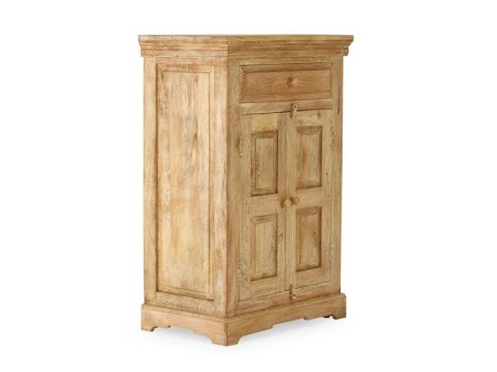 Masivní komoda z mangového dřeva, lakovaná, přírodní barva – 75×46×114 cm