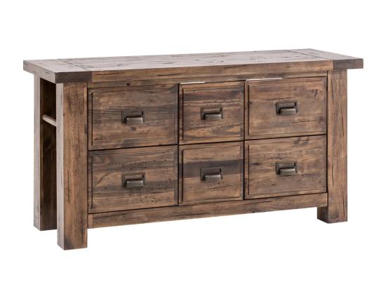 Masivní skříňka pod umyvadlo Cancún z recyklované borovice, lakovaná, hnědá