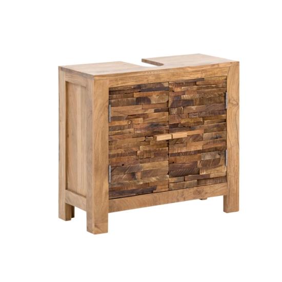 Masivní spodní dřezová skříňka Matay z akácie, lakovaná, přírodní barva