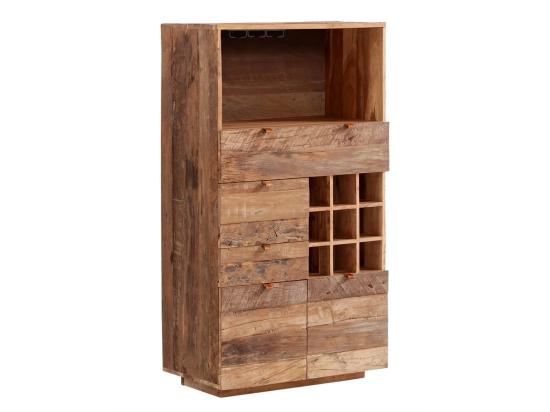 Masivní komoda Oldwood z recyklovaného tvrdého dřeva, lakovaná, přírodní barva – 80×40×145 cm