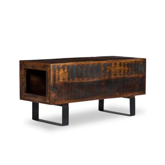 Masivní lavice Woodend Acacia z akáciového dřeva, lakovaná, hnědá – 100×40×45 cm