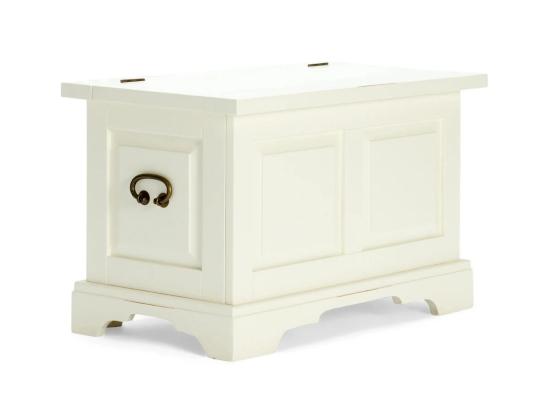 Masivní truhlice Catana z borovice a MDF, lakovaná, bílá – 80×44×50 cm