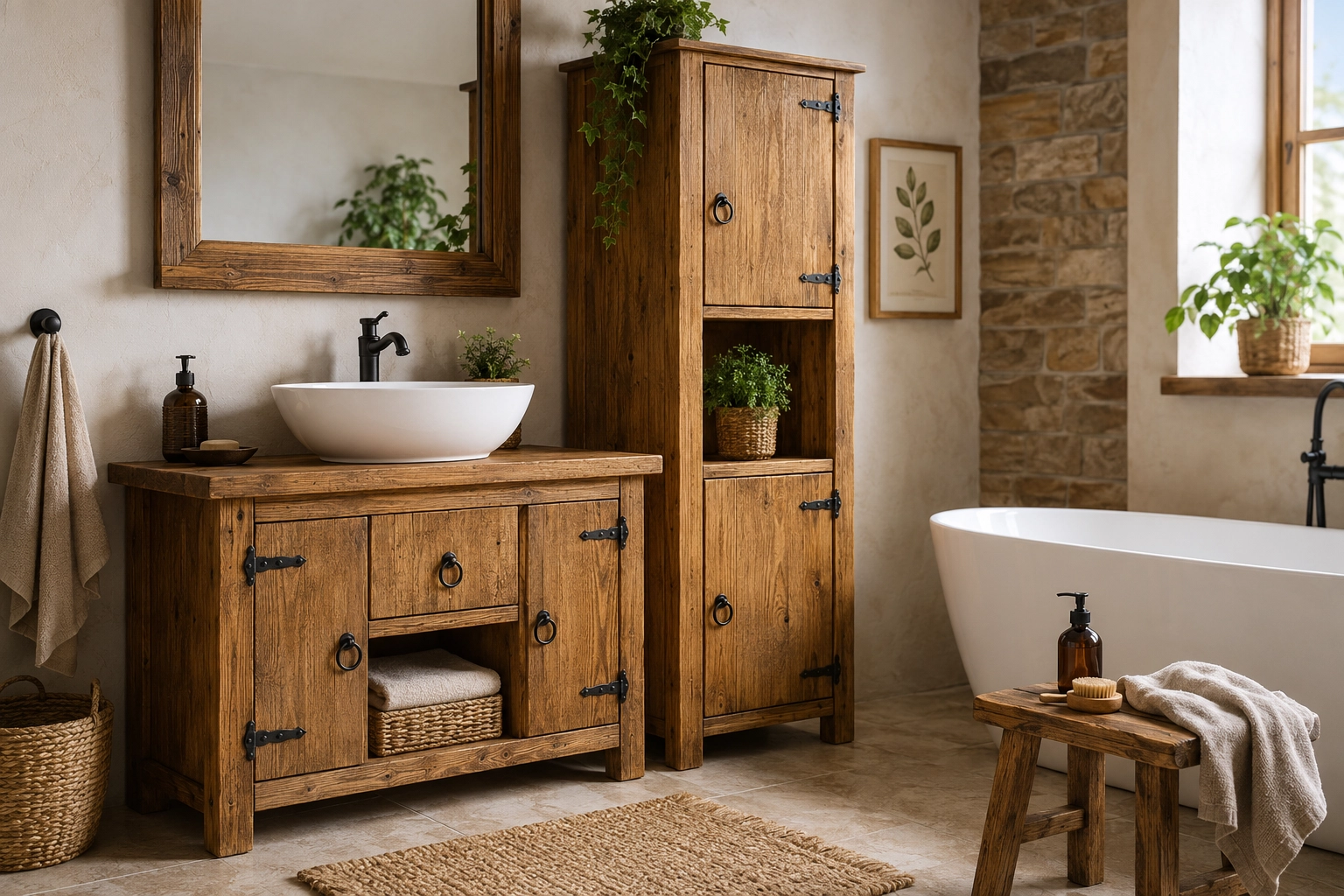 Holzschrank fürs Badezimmer – Natürliche Schönheit, Qualität und Funktionalität
