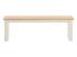 Masivní lavice Capera z borovice a MDF, lakovaná, bílá/hnědá – 134×35×45 cm