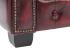 Masivní Chesterfield pohovka, pravá kůže, starožitná červená – 352×100×72 cm