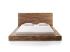 Masivní postel z mangového dřeva, pruhovaná, lakovaná, hnědá