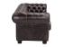 Třímístná pohovka Chesterfield z pravé kůže, hnědá – 200×90×72 cm