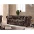 Pohovka Chesterfield z pravé kůže, hnědá, 310×100×72 cm