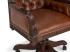 Kancelářské křeslo Cambridge z masivního mahagonu, lakované, hnědé – pravá kůže