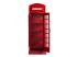 Masivní vitrína London police v červené barvě, lakovaná, z mangového dřeva – 64×40×185 cm