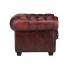 Chesterfield křeslo z pravé kůže, červené – 112×98×79 cm