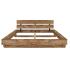 Masivní postel Madras z recyklované borovice, lakovaná, hnědá – 140×200 cm