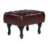 Masivní taburet Chesterfield Pittsfield z pravé kůže, červený – 61×46×43 cm