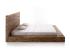 Masivní postel z mangového dřeva, pruhovaná, lakovaná, hnědá