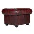 Chesterfield křeslo z pravé kůže, červené – 112×98×79 cm