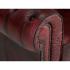 Chesterfield křeslo z pravé kůže, červené – 112×98×79 cm