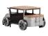 Masivní konferenční stolek Car Vintage z manga a kovu, lakovaný, stříbrná – 102×65×48 cm