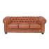 Chesterfield 3místná pohovka z pravé kůže vintage světle hnědá