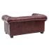 Masivní dvoumístná pohovka Chesterfield z pravé kůže, červená – 155×90×72 cm