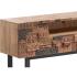 Masivní TV stolek Grónsko z mangového dřeva, lakovaný, hnědý – 180×45×65 cm