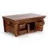 Masivní konferenční stolek Fox z palisandru, lakovaný, hnědý – 110×60×45 cm