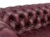Masivní Chesterfield pohovka, pravá kůže, starožitná červená – 352×100×72 cm